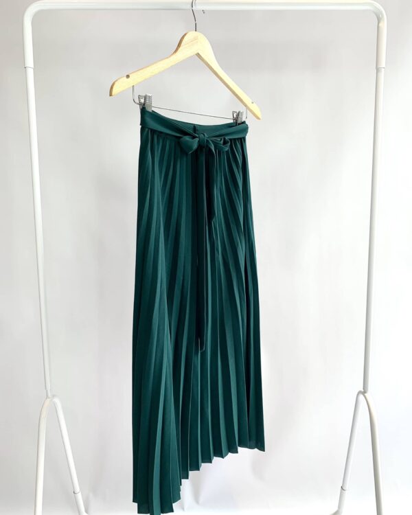 Saia verde musgo plissada transpassada SHOULDER - 38