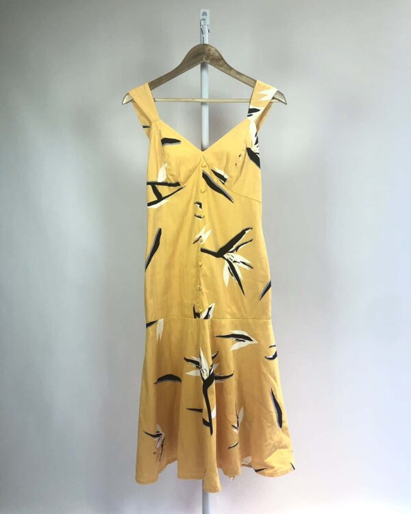 Vestido midi amarelo com estamp MARIA FILO - P - VENDIDO SISTEMA OTO