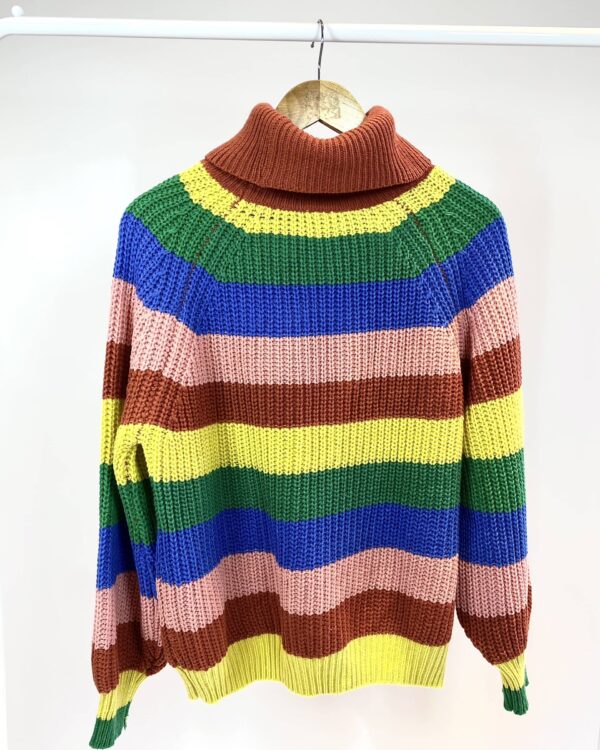 Blusa manga longa tricot colorido - M