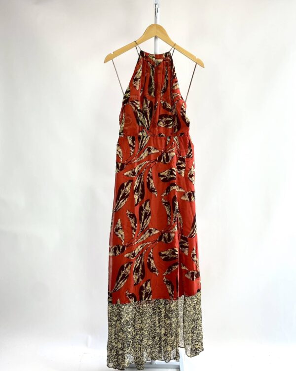 Vestido longo vermelho com estamp VIX - P - VENDIDO SISTEMA OTO