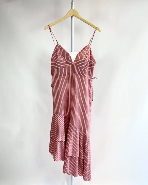 Vestido midi vermelho listras branca MARIA FILÓ - M