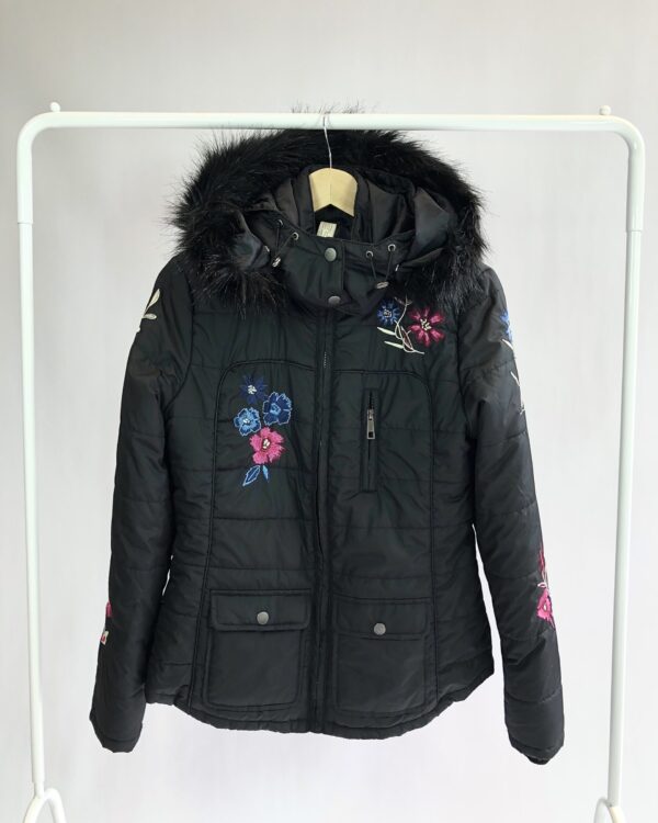 Jaqueta puffer preta com bordados ANIMALE - P - VENDIDO SISTEMA OTTO