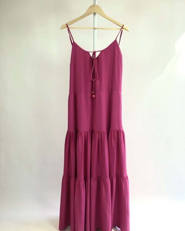 Vestido rosa longo decote nas costas LITT - 36 - VENDIDO SISTEMA OTO