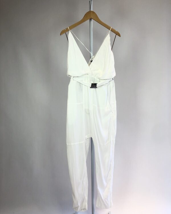 Macacão crepe branco alça fina ANIMALE - 38