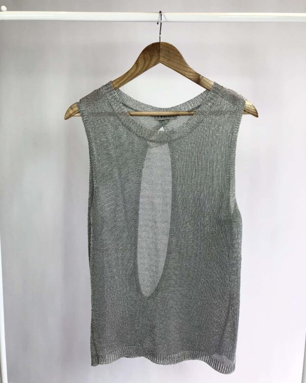 Blusa de tricot prata NOIR - G - VENDIDO SIST OTO