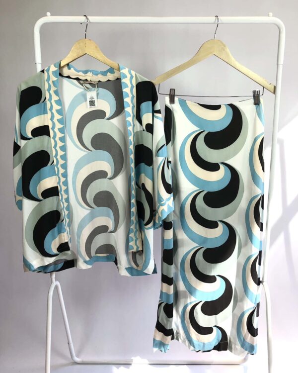 Conjunto kimono e saia estampado TOTEM - P - VENDIDO SISTEMA OTTO