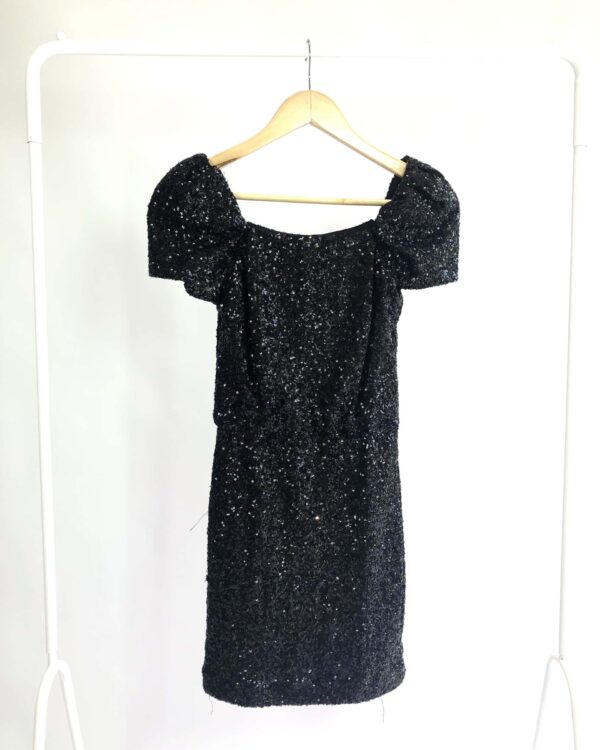 Vestido curto preto paete AMISSIMA - M - VENDIDO SISTEMA OTO