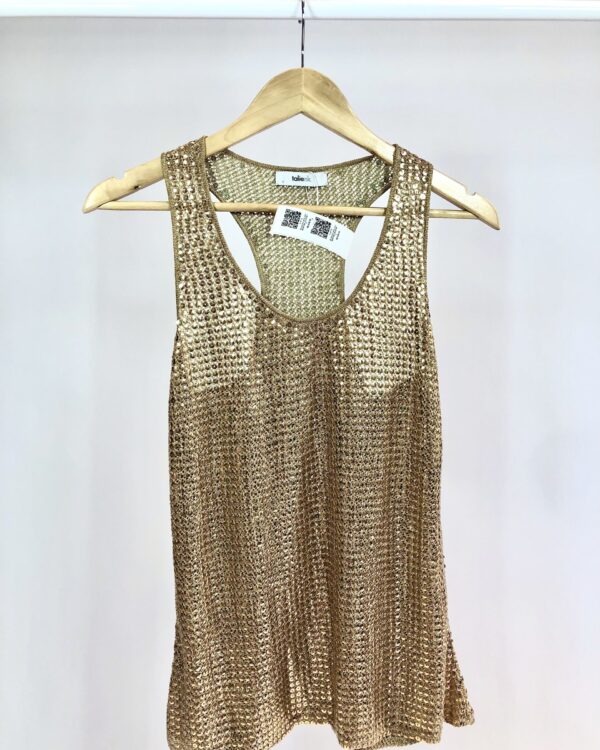 Blusa dourado com bordado TALIENK - P - VENDIDO SISTEMA OTO