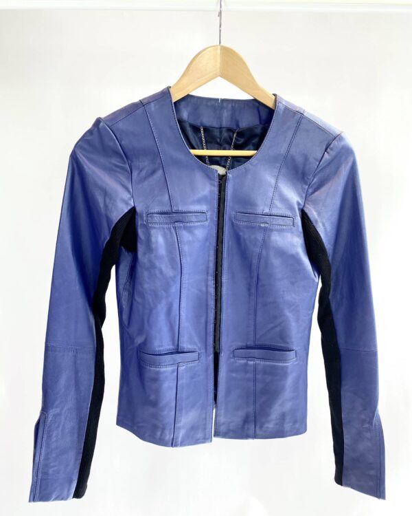 Jaqueta azul marinho de couro ATEEN - 36 VENDIDO SISTEMA OTO