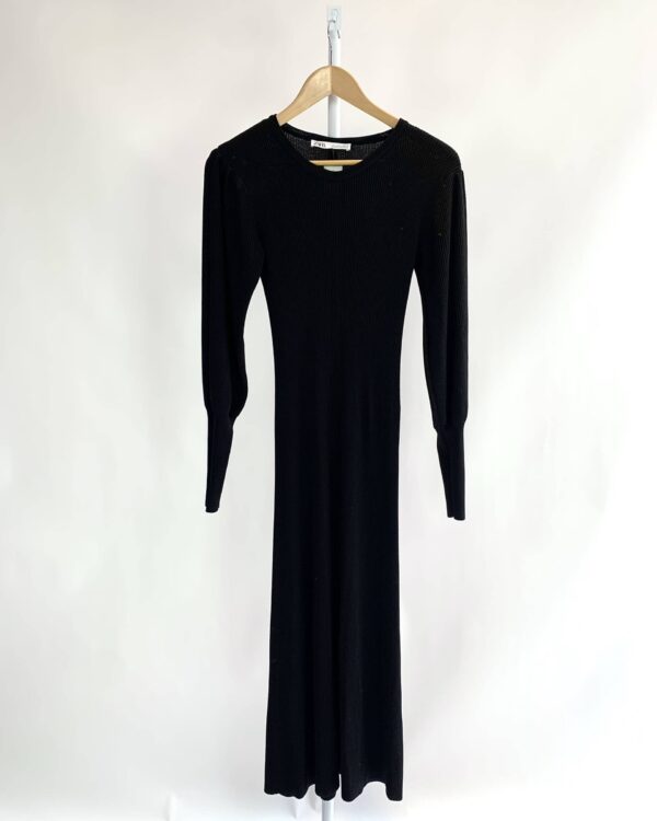 Vestido preto manga longa ZARA - P