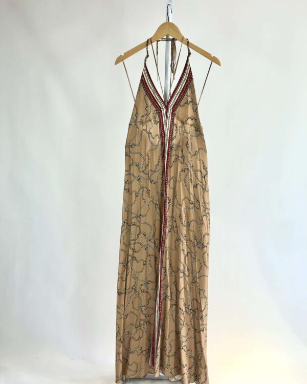 Vestido seda longo estampado alça corrente ANIMALE - 36