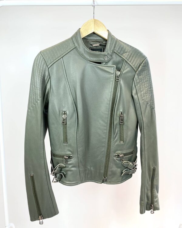 Jaqueta couro verde musgo BOBO - M
