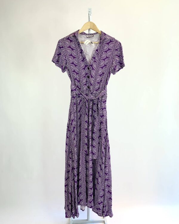 Vestido longo roxo e branco TOTEM - P - VENDIDO SISTEMA OTO