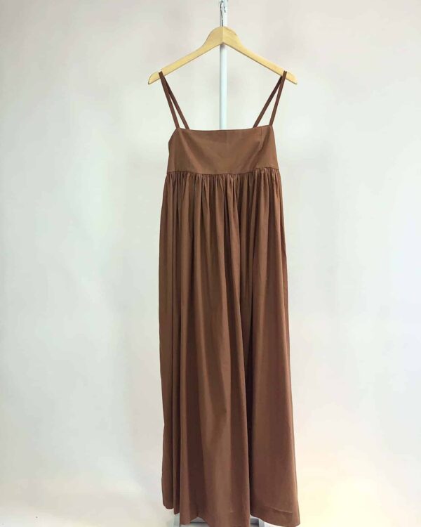 Vestido longo marrom DYE ME + BIANCA DE LUCA - M - VENDIDO SISTEMA OTO