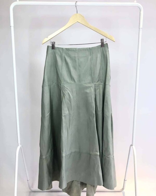 Saia midi de couro verde CAROL ROSSATO - 38 - VENDIDO SISTEMA OTTO