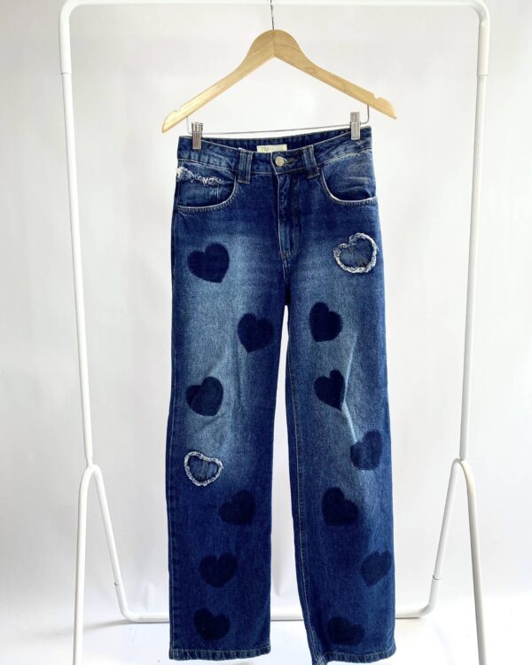 Calça jeans escurta corações NV - 34 - VENDIDO SISTEMA OTO