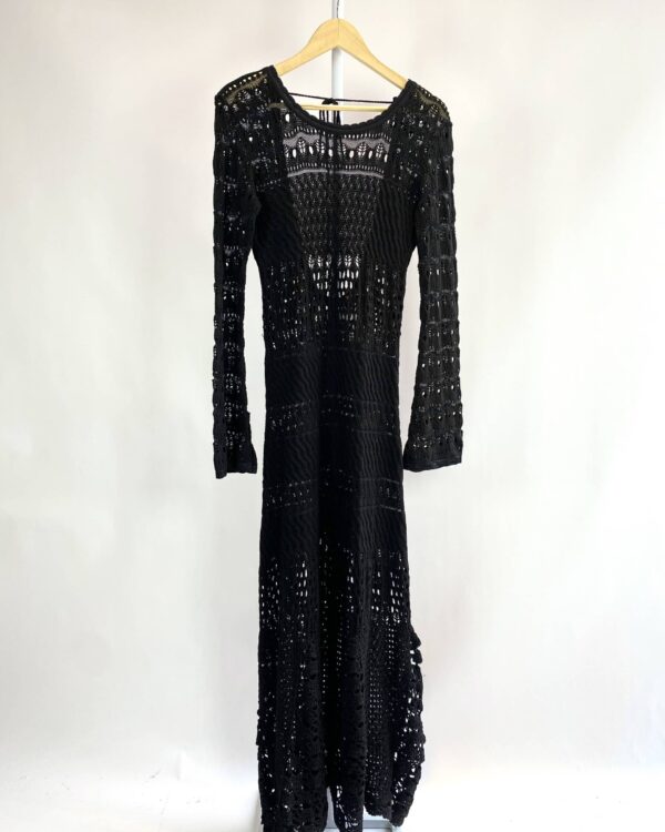 Vestido longo de renda preto ANIMALE - M