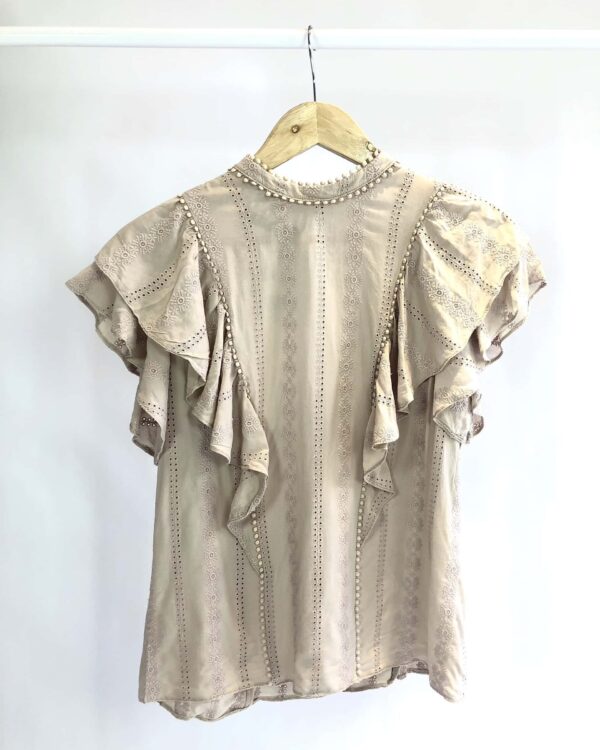 Blusa bege bordados AMISSIMA - P