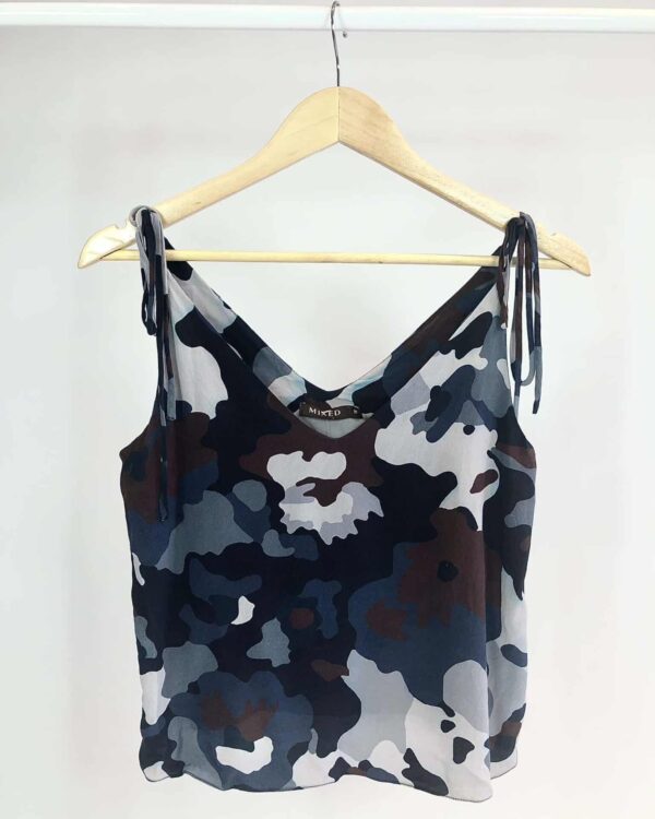 Blusa estamp militar de seda MIXED - PP - VENDIDO SIST OTO