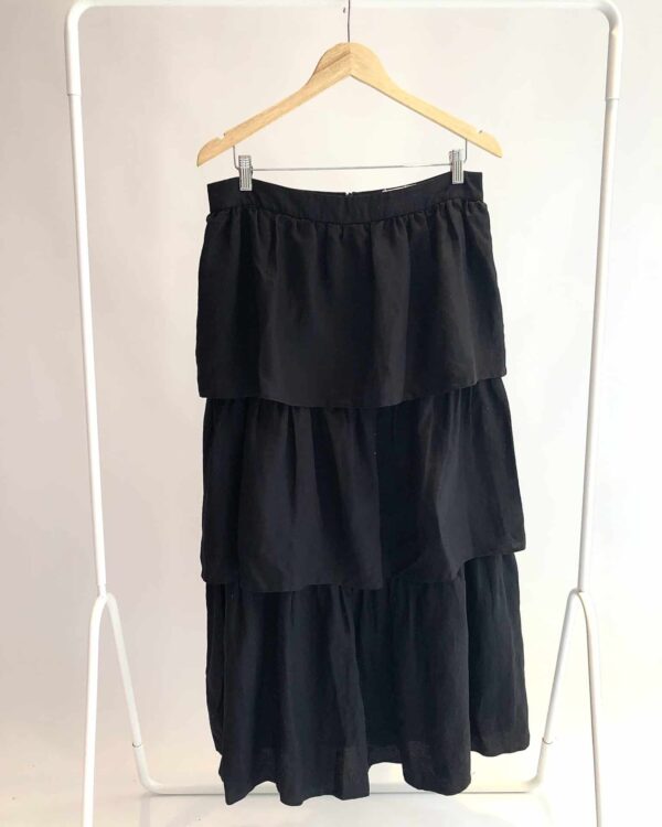 Saia midi preta com babado DRESS TO - GG *nunca usado* - VENDIDO SIST OTO