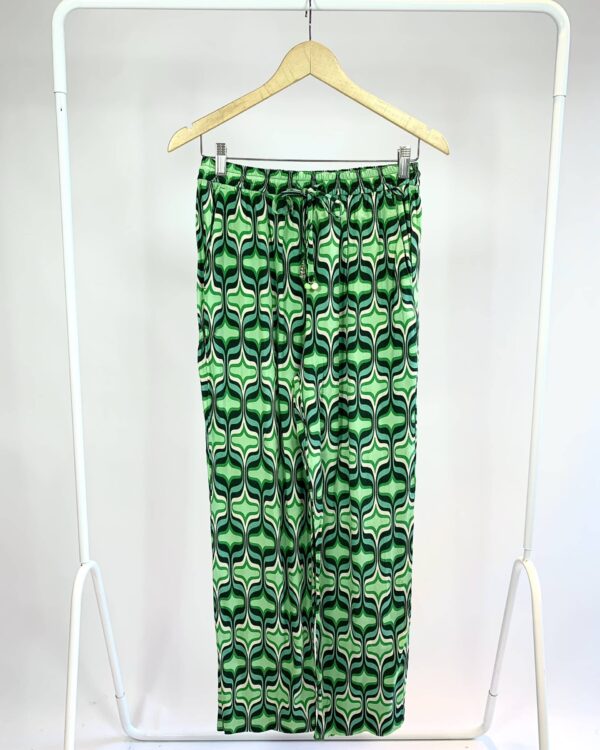 Calça crepe verde estampado ZARA - P- VENDIDO SISTEMA OTTO-