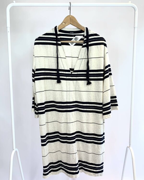 Vestido de malha branco com listras azul OSKLEN - G