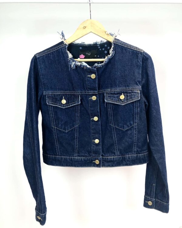Jaqueta jeans lavagem escura EVA- 36 - VENDIDO SISTEMA OTO