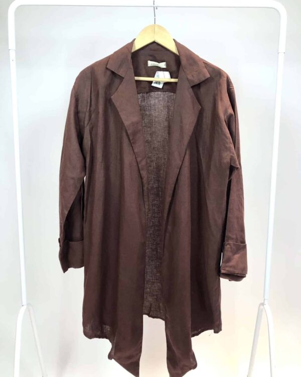 Blazer linho com faixa marrom  JUNIOR COSTA - P - VENDIDO SISTEMA OTO