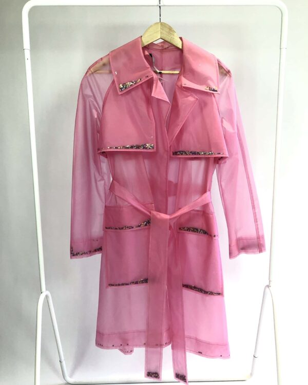 Capa de chuva rosa com detalhes estrelinhas EVA - G - VENDIDO SISTEMA OTTO