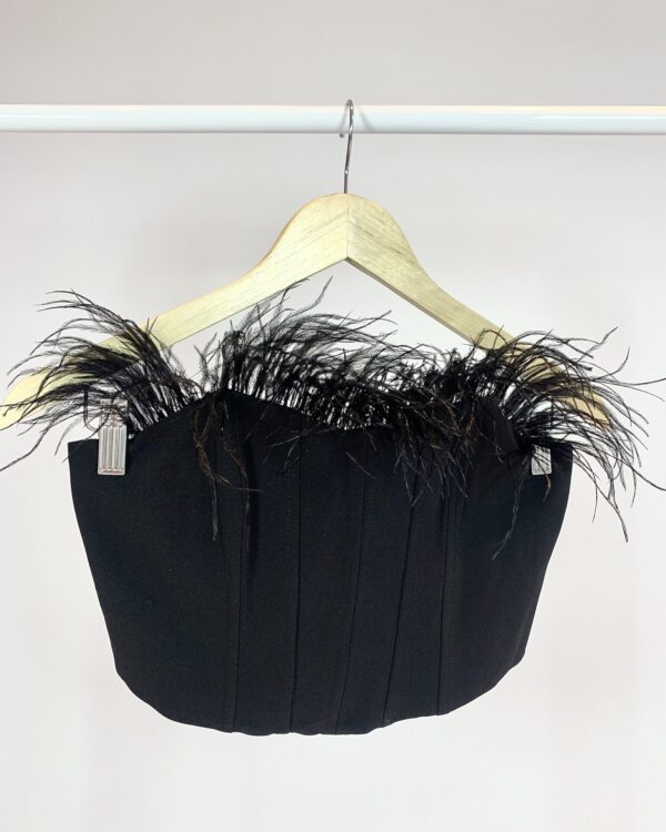 Top com penas preto ZARA - P - VENDIDO SISTEMA OTTO