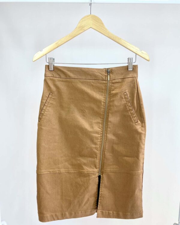 Saia marrom zíper MARIA FILÓ- 38