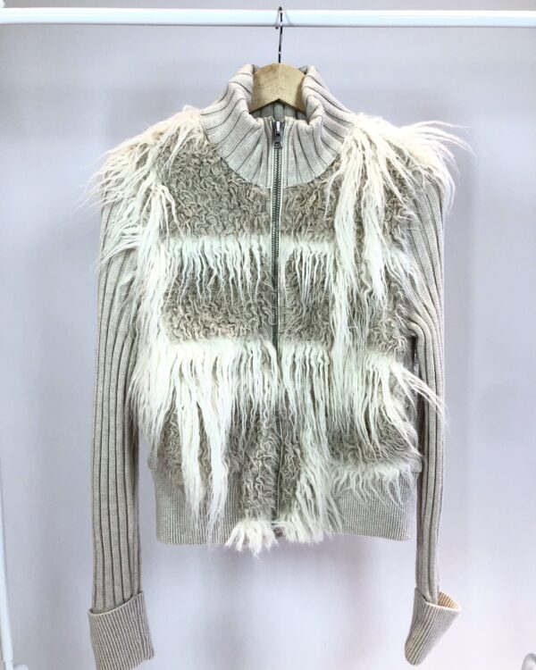 Casaco branco de tricot com pelos ANIMALE - G - VENDIDO SIST OTO