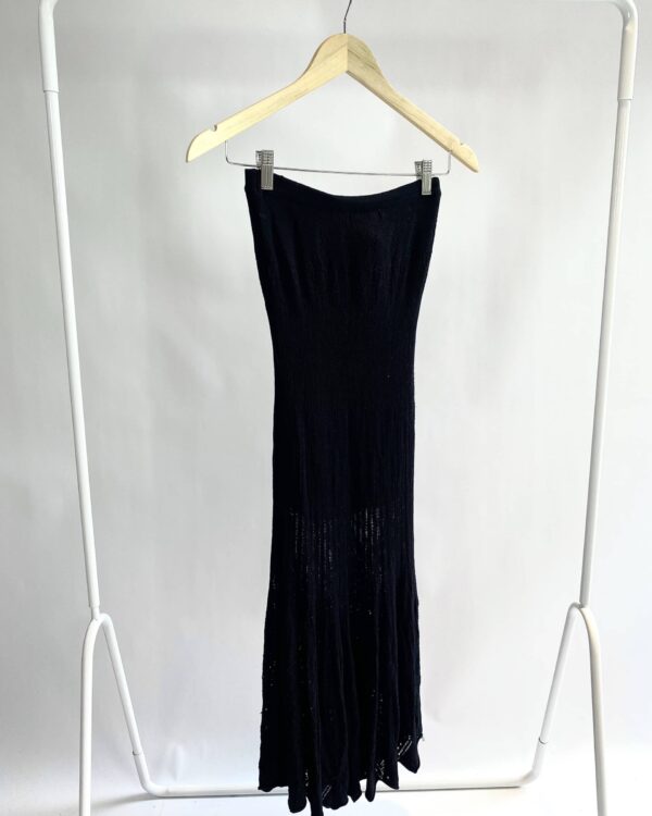 Saia midi de tricot preta ATEEN- PP - vendido sistema oto