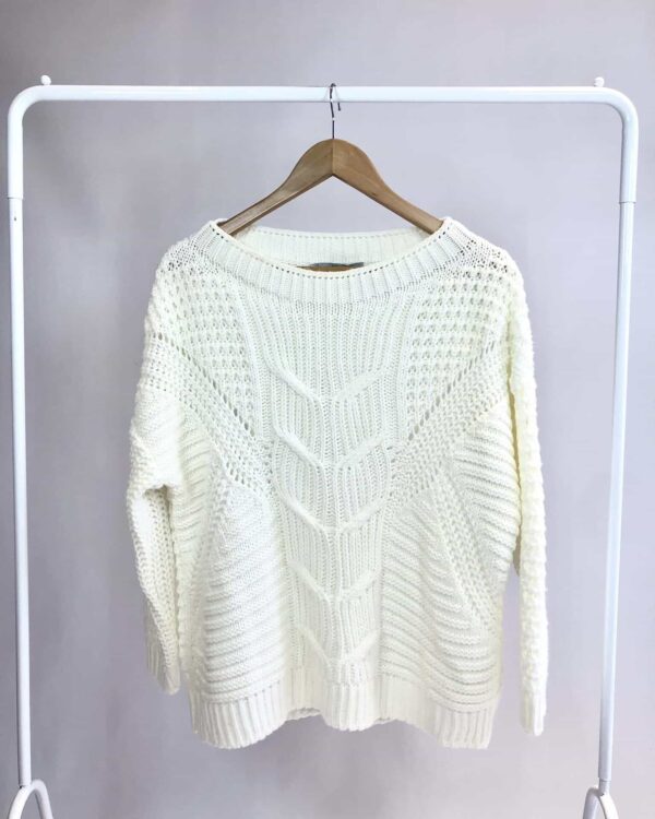 Casaco de tricot branco ATEEN - P - VENDIDO SIST OTO