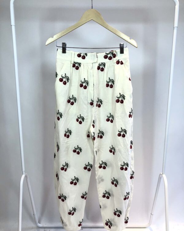 Calça branca com estamp cereja CRIS BARROS - 36