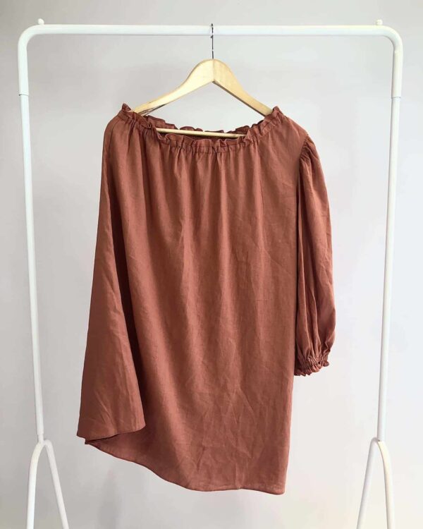 Vestido midi terracota um ombri só DRESS TO - G