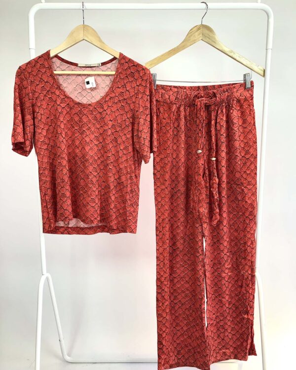 Conjunto calça e blusa vermelho OPEN - PP - VENDIDO SISTEMA OTTO