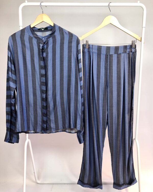 Conjunto calça e blusa azul com listra cinza MADNOMAD - P - VENDIDO SISTEMA OTO