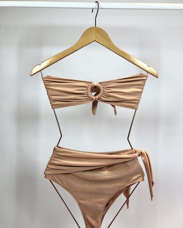 Biquini hot pant e parte de cima tomara que caia rose PURA - M