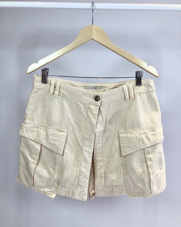 Short saia sarja bege DRESS TO - 42 - VENDIDO SISTEMA OTO