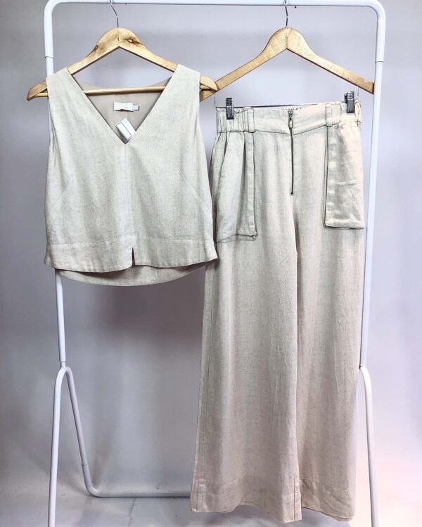 Conjunto calça e blusa bege LUCIDEZ - PP