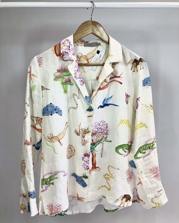 Camisa linho estampada CAJULDN - M
