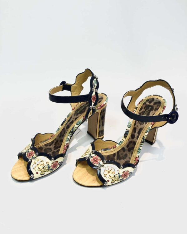 Sandalia de salto com onça e estamp DOLCE GABANA - 36BR VENDIDO SISTEMA OTTO