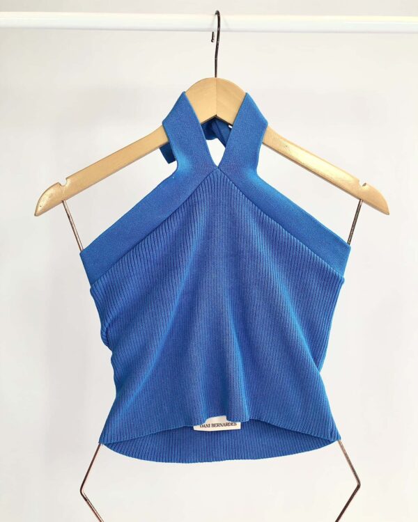 Cropped tricot azul DANI BERNARDES - 40 *nunca usado*