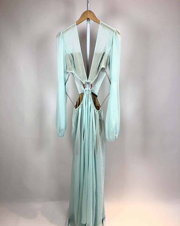 Vestido midi azul claro recortes AGILITA - 38 - VENDIDO SISTEMA OTO