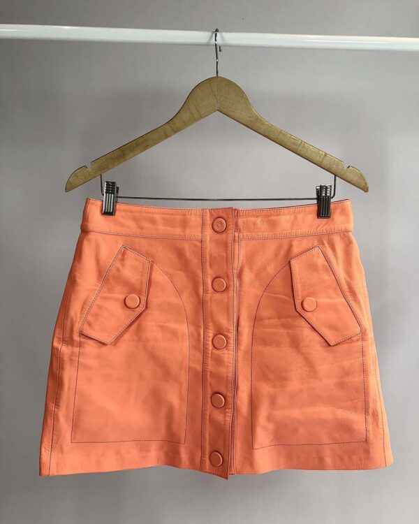 Saia laranja de couro JULIANA SANMARTIN - 38 - VENDIDO SISTEMA OTO