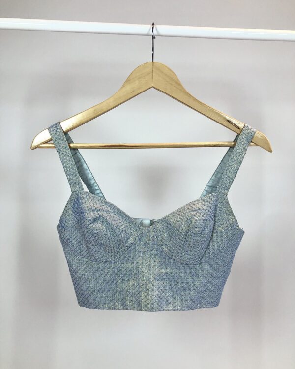 Top azul e dourado fios lurex EVA - 36 - VENDIDO SISTEMA OTO