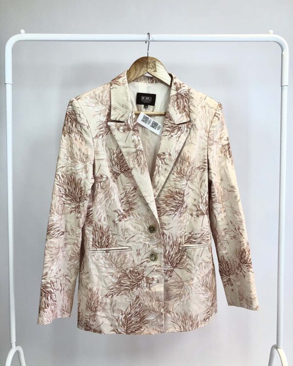 Blazer estampado bege BOBÔ - 38 - VENDIDO SISTEMA OTTO