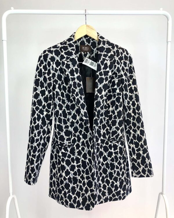 Blazer azul marinho e branco estampado BOBÔ- 38 *nunca usado*
