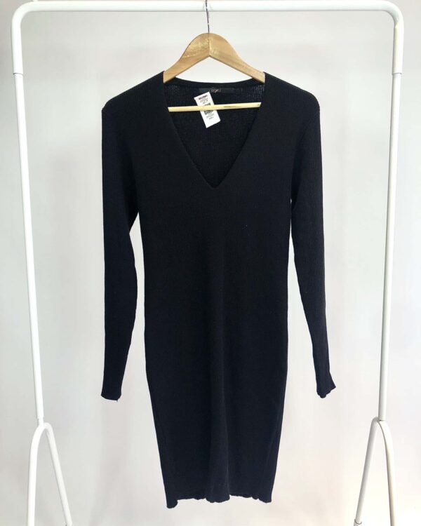 Vestido midi preto de tricot ANMALE - G - VENDIDO SIST OTO